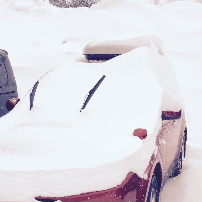 雪用ワイパーブレード、駐車中